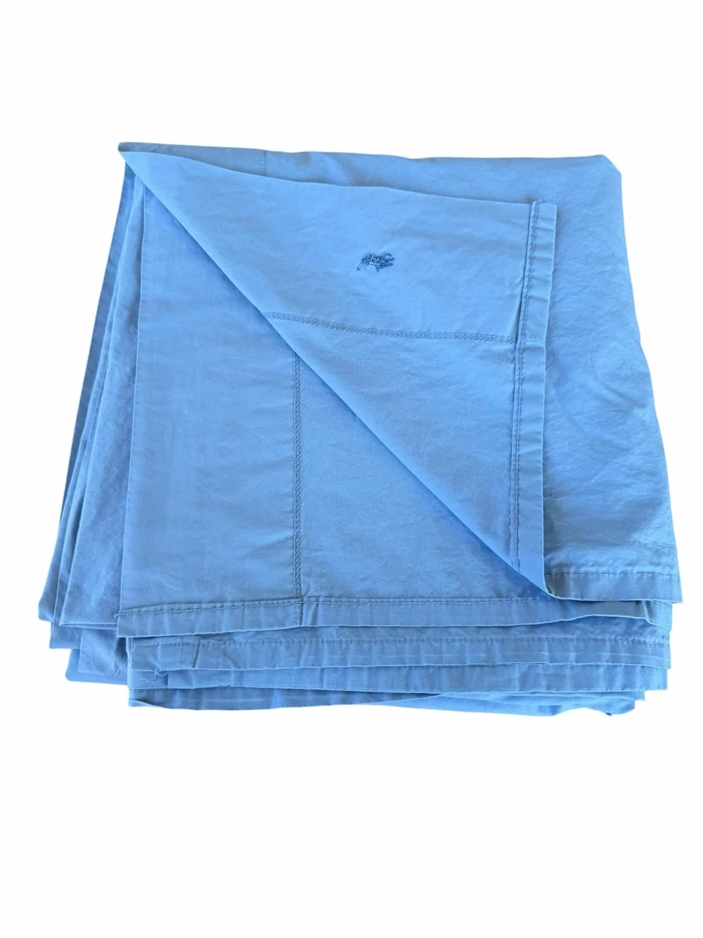 VTG Ralph Lauren Home The Polo Sheet Embroidered Pony King Flat Sheet Blue GUC